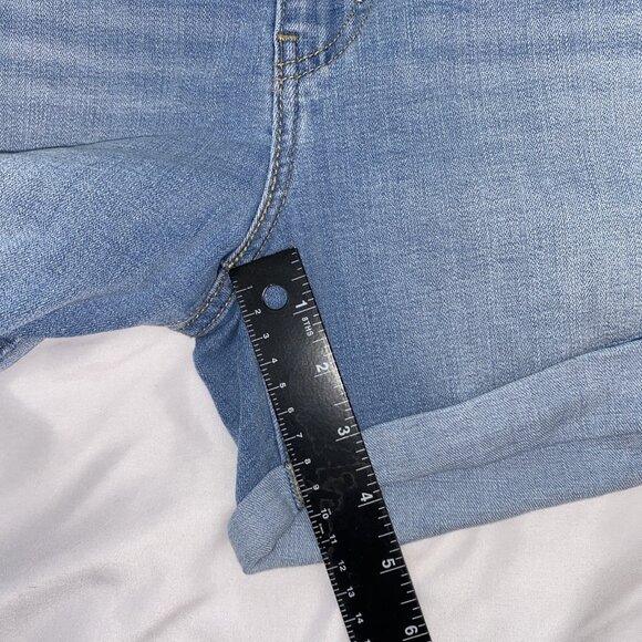 2 Levis Mid Length Shorts Womens 32 Blue/ Blue Washed - Picture 11 of 15